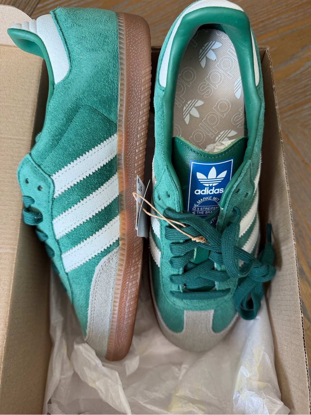 Adidas Samba OG Collegiate Green White Gum Sneakers Size 8 / Women’s 9 NWT - Picture 6 of 7